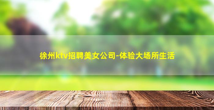 徐州ktv招聘美女公司-体验大场所生活